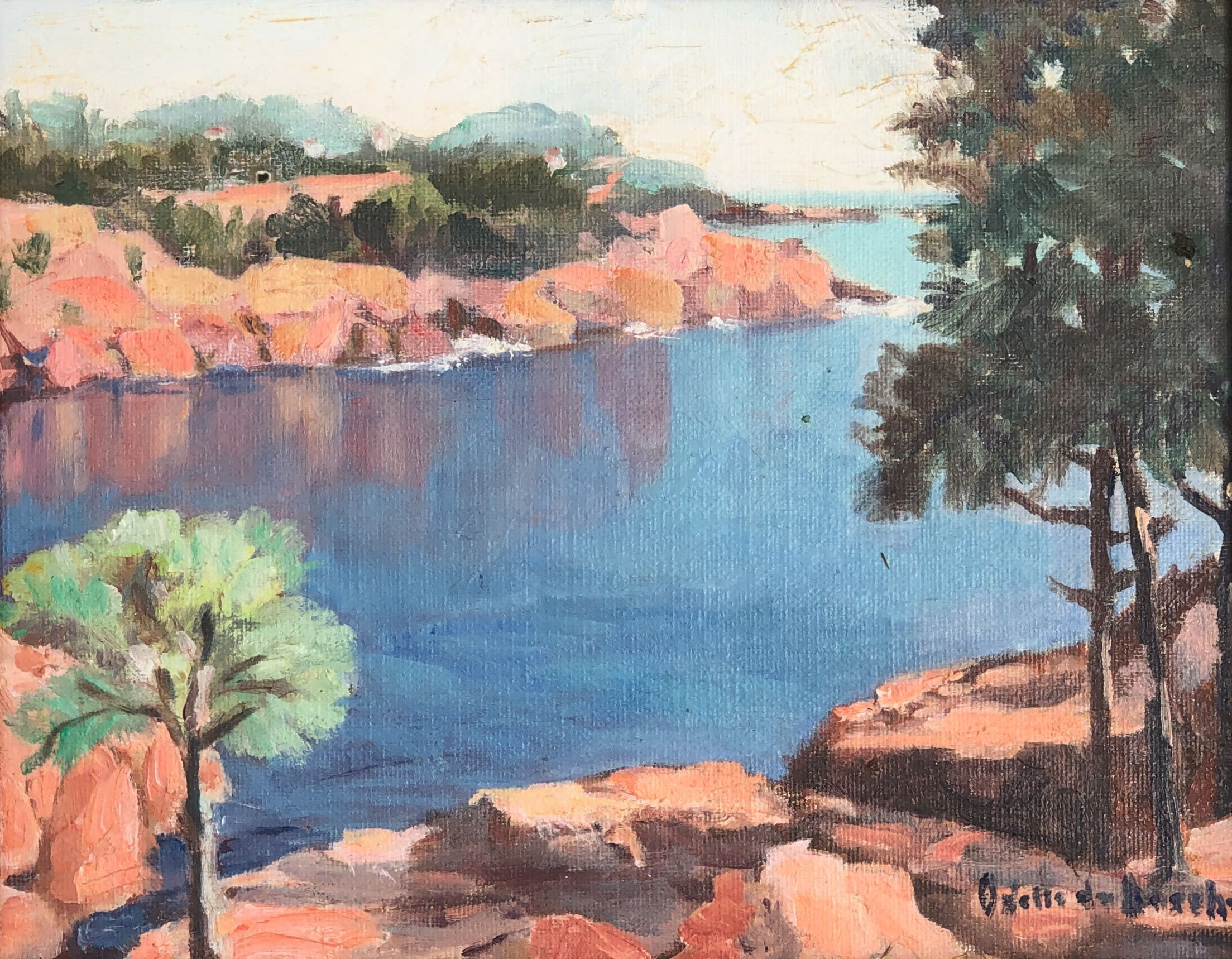 Côte d'Azur by Odette de Bosch , 2 paintings.