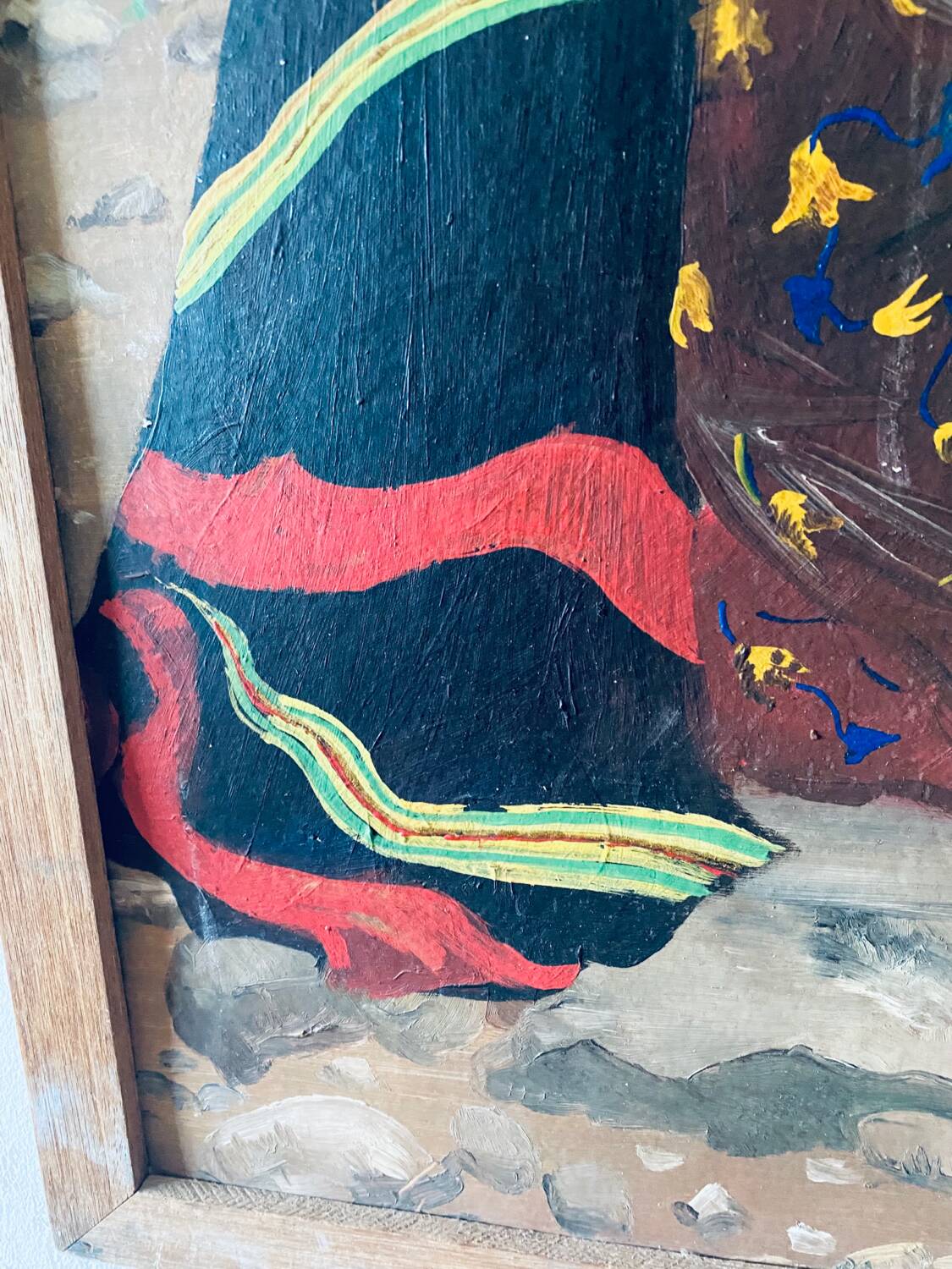 Orientalist painting on cardboard