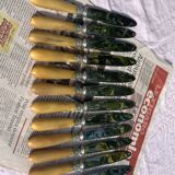 Set of 12 Antique Art Nouveau Table Knives - Tableware