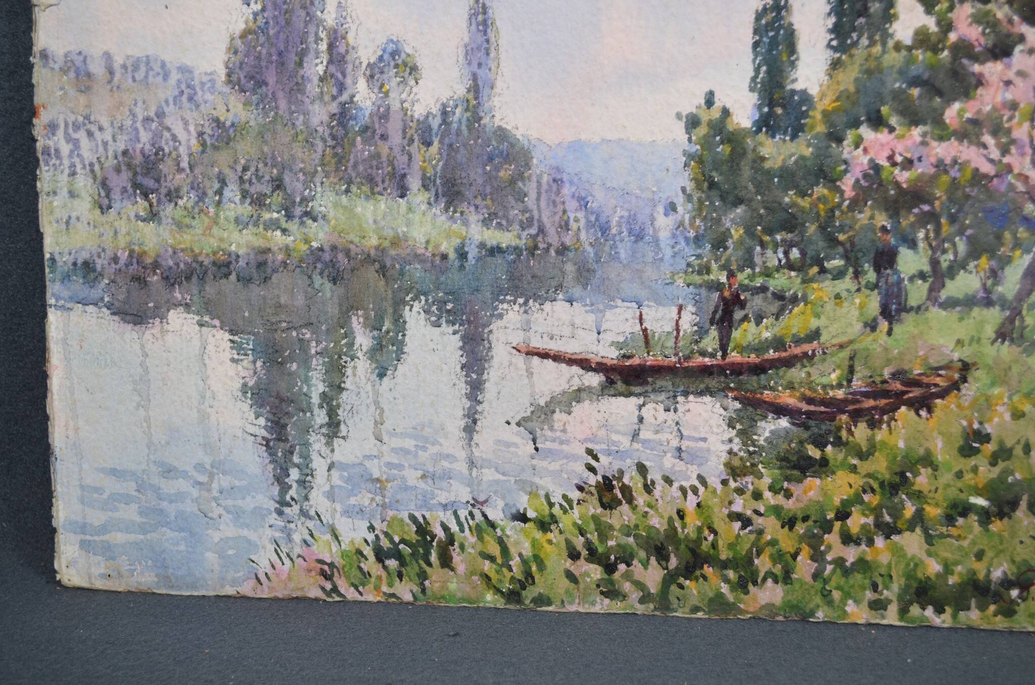 Georges Planes (1897-1977) Valley Landscape, Riverbank (double-sided)