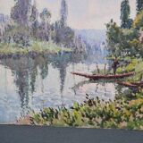 Georges Planes (1897-1977) Valley Landscape, Riverbank (double-sided)