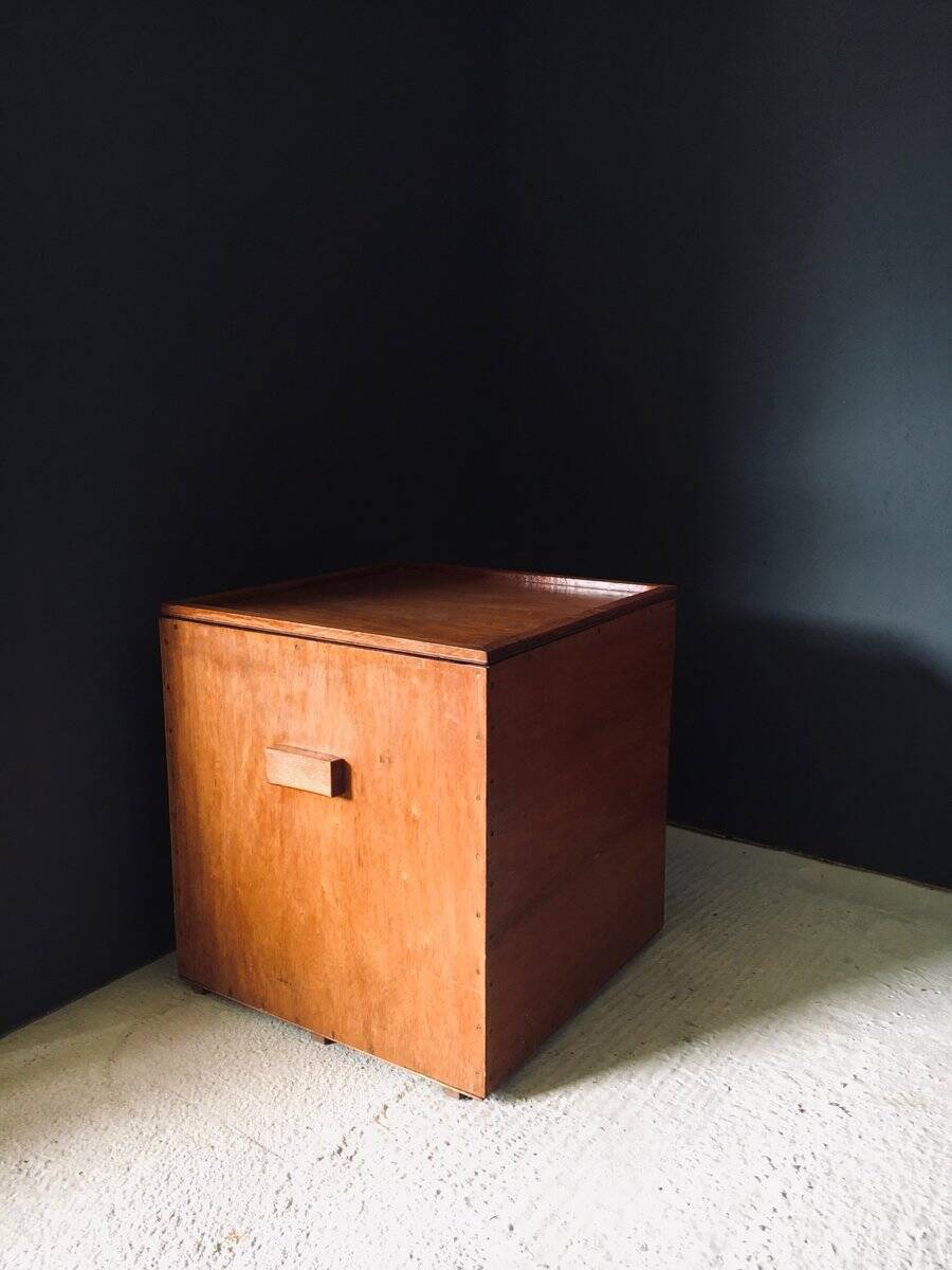 Handcrafted Cubical Side Table, Belgium, 1950s