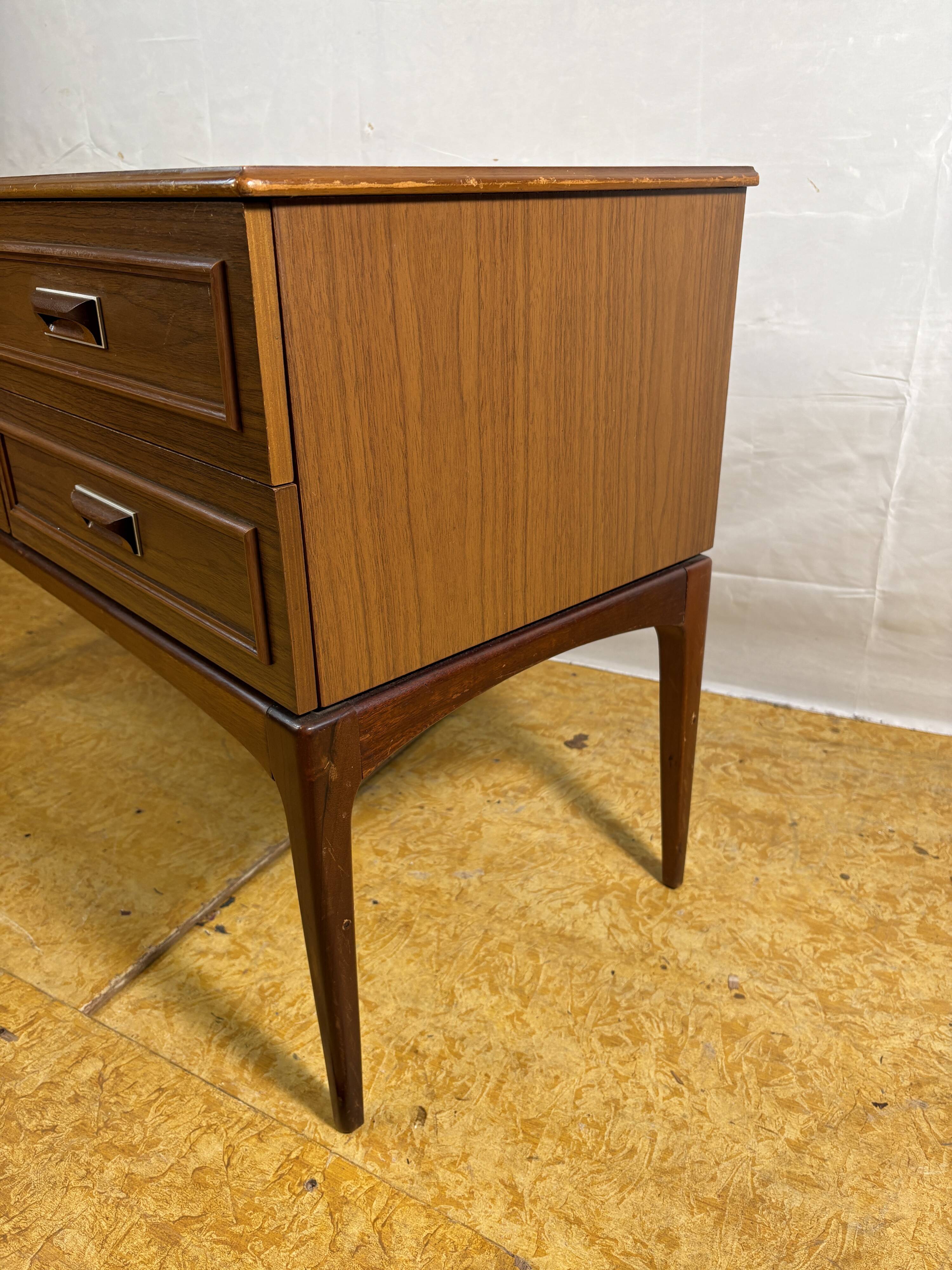 Mid-Century Retro Vintage Sideboard by Europa Furniture 1960  Four Drawers