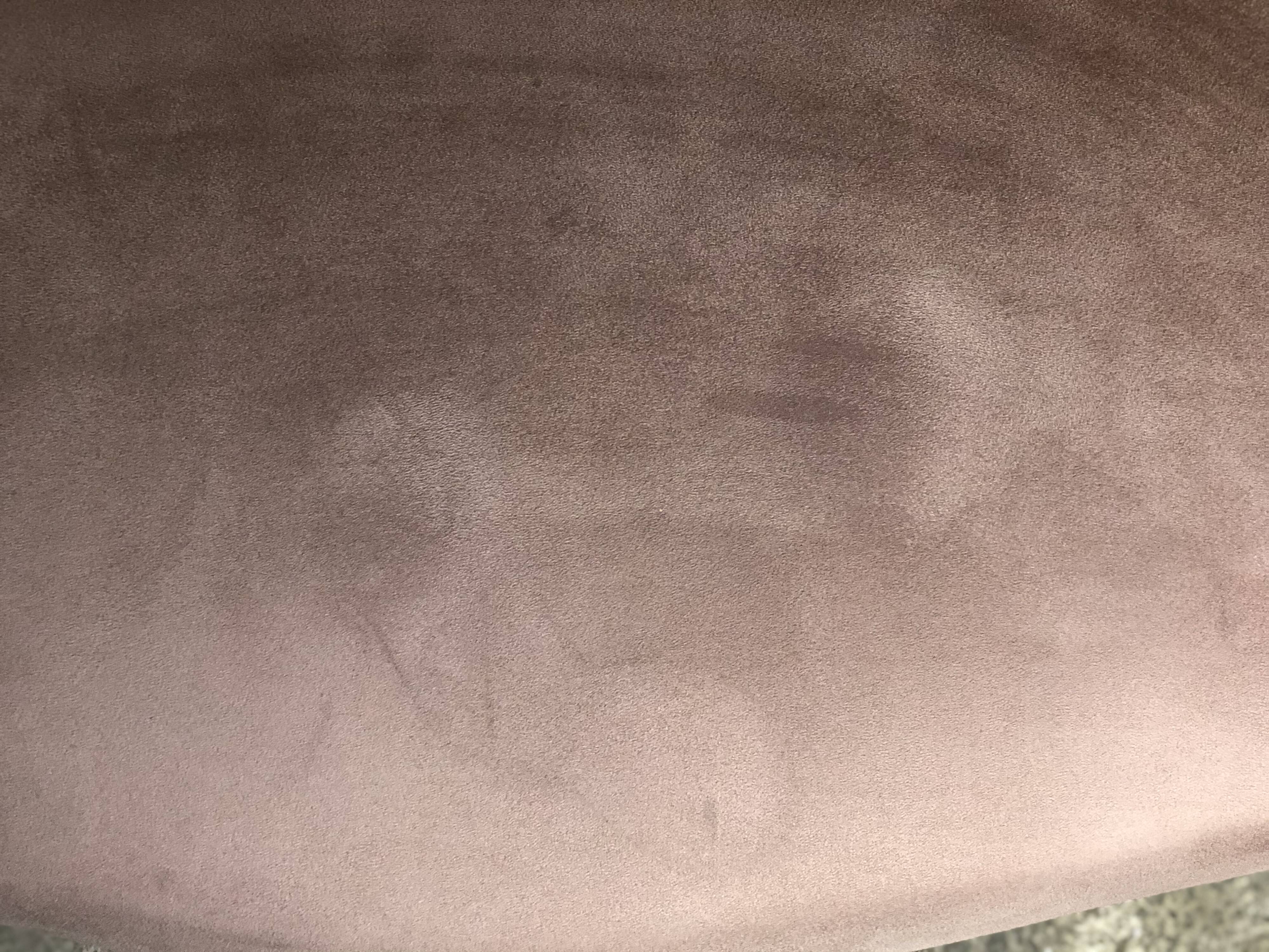 Vintage toad sofa trimmed with taupe-coloured velvet