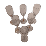 Champagne flutes pink feet LUMINARC year 70