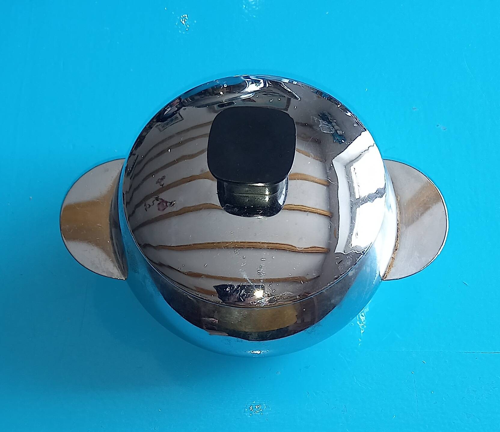 Baumlin nickel chrome 3-piece service - coffee/tea maker, milk jug, sugar bowl