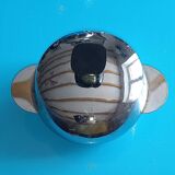 Baumlin nickel chrome 3-piece service - coffee/tea maker, milk jug, sugar bowl