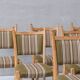 Set of six oak mid-century dining chairs