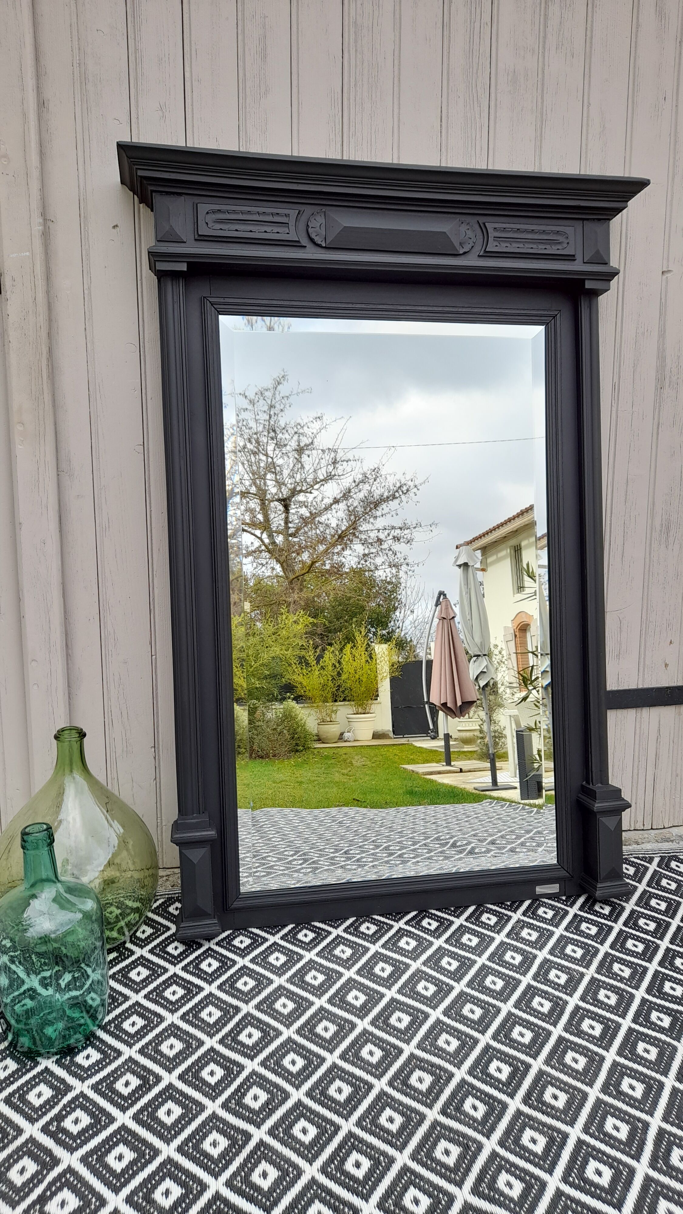 Beveled trumeau mirror