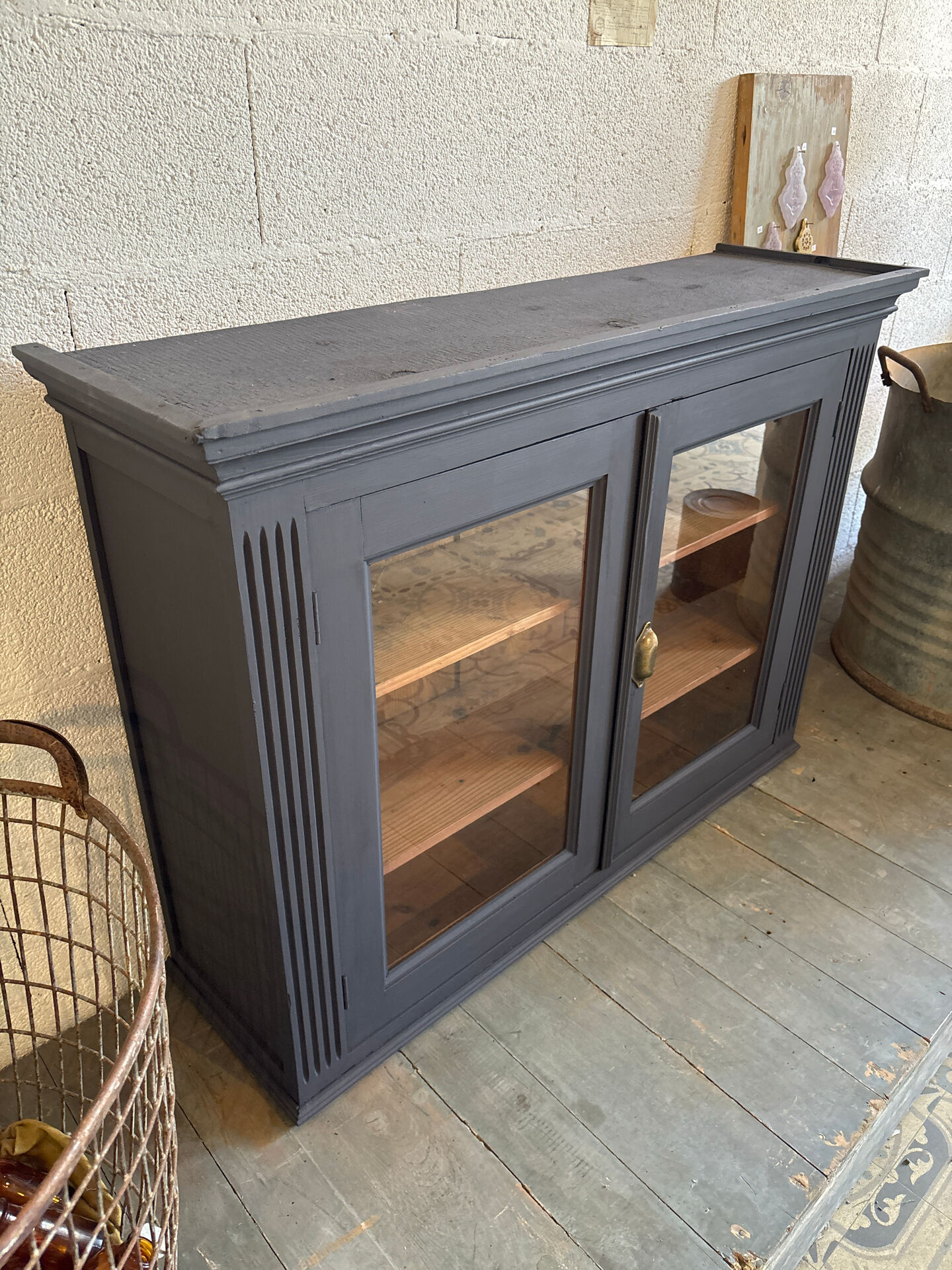 Midnight blue display cabinet