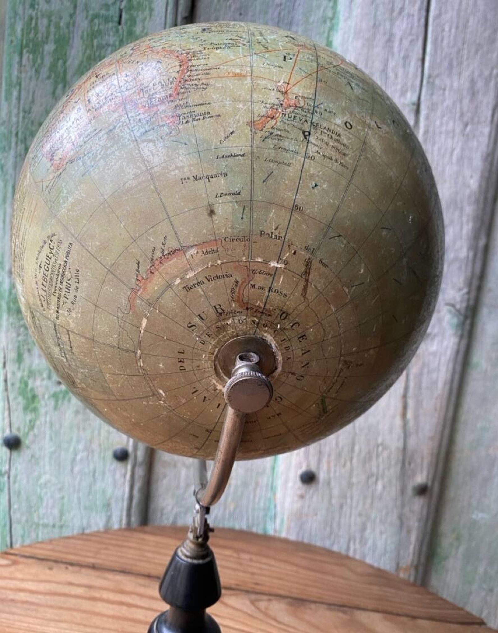Ancien Globe Terrestre J. Lebègue & Cie, Paris — Environ 1885 / 1890 (Édition