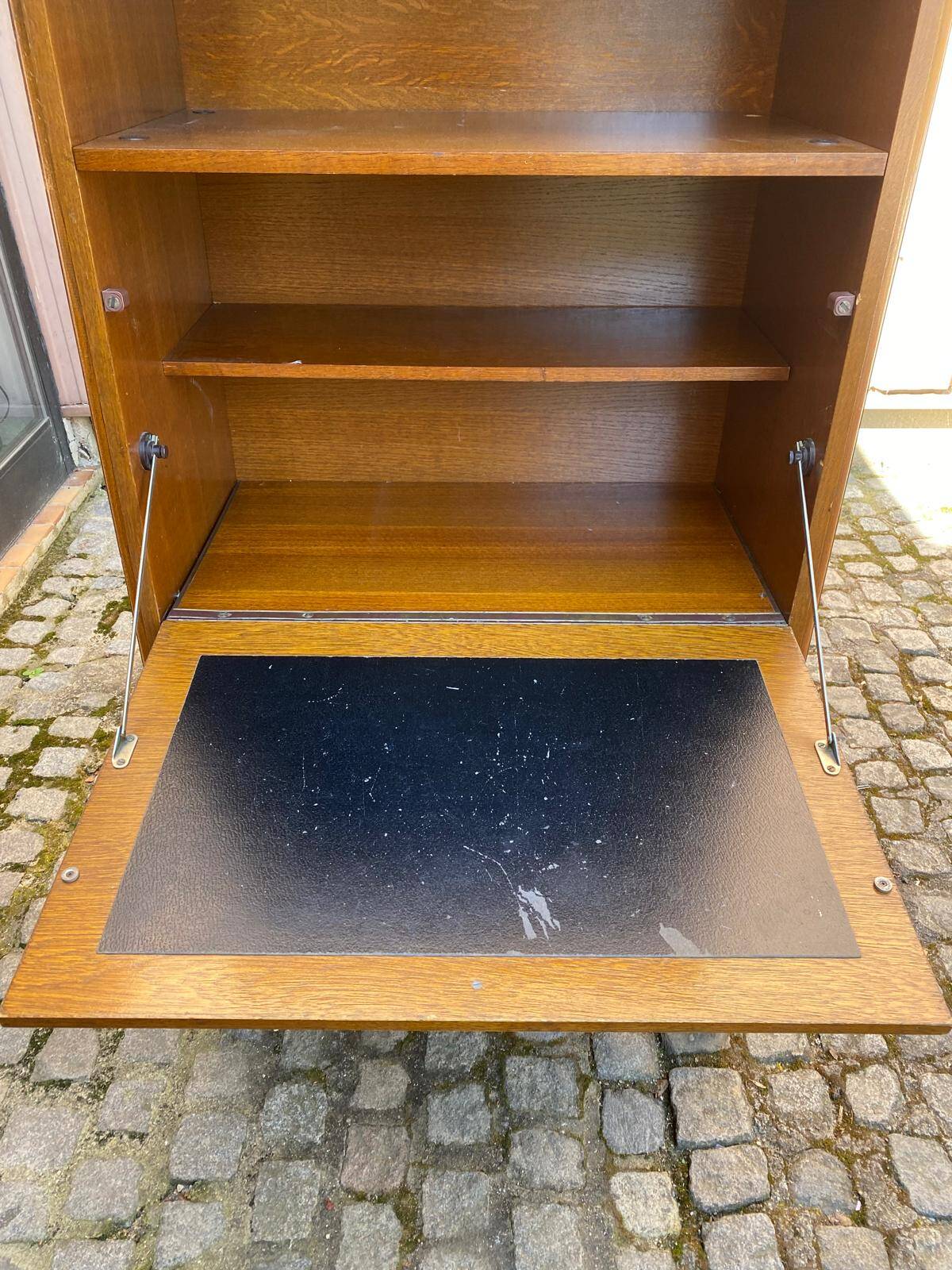 Louis XV Art Nouveau secretary, solid wood, medium satin oak