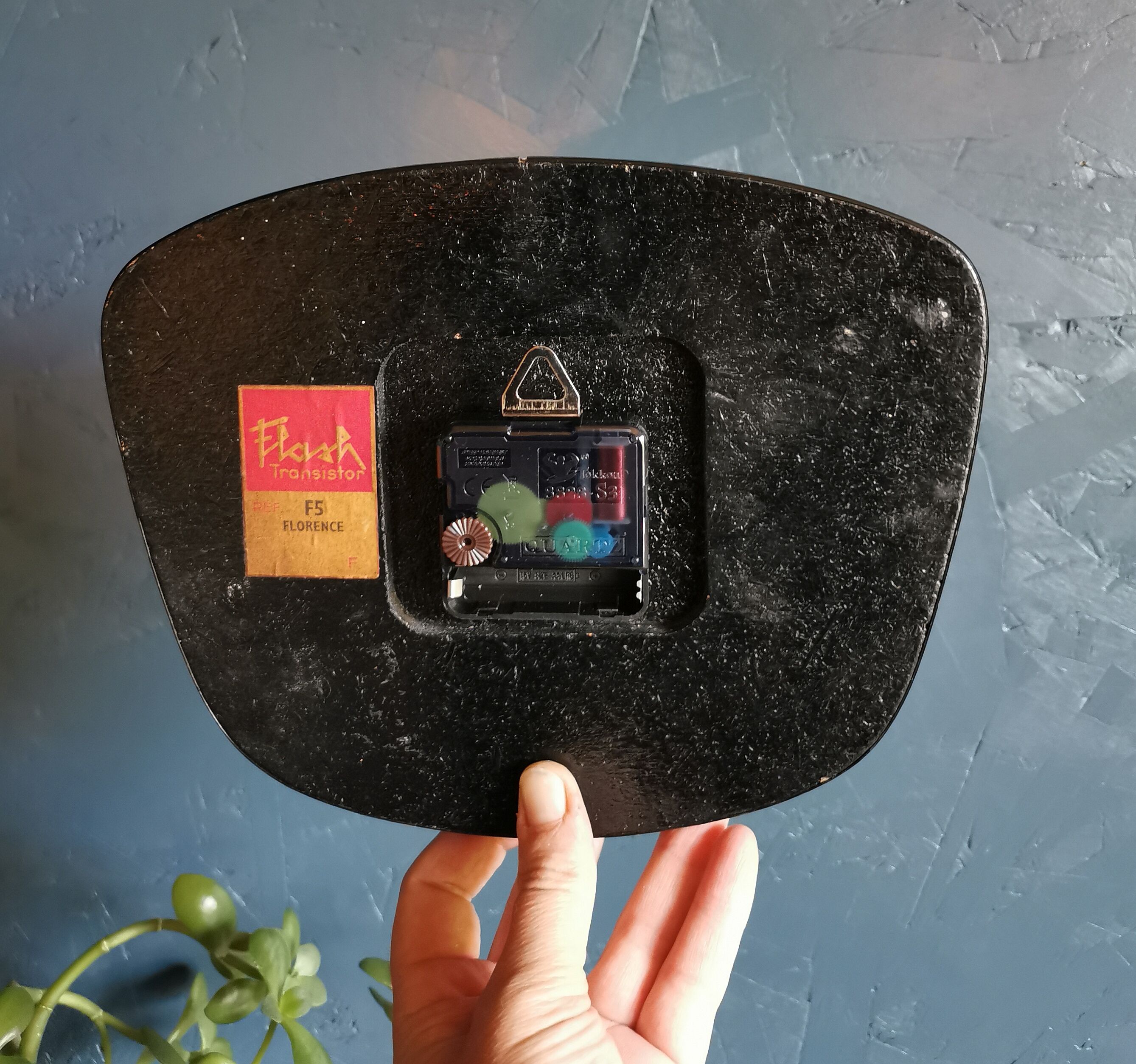 Vintage clock silent rectangular wall clock "Golden Black"