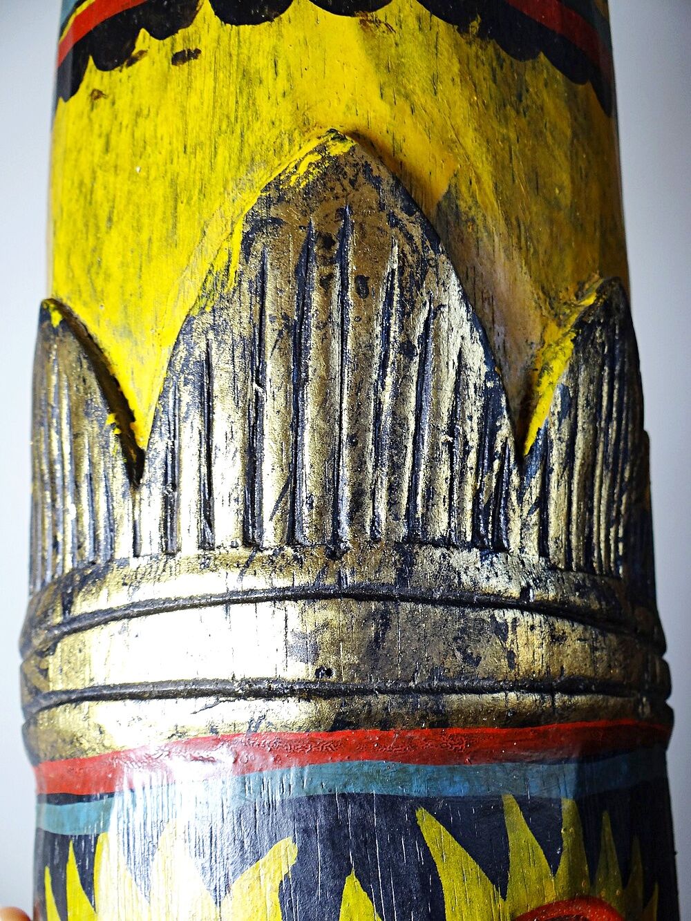 Large Balinese mask carved and hand-painted in wood, Indonesia, 1970s.