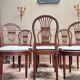 Set of six Louis XV style natural wood sheaf back chairs