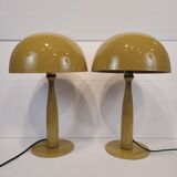 Paire de lampes de table, Métal, Couleur moutarde, 21e s. - France