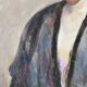 Portrait ancien signé Fernand Blondin daté 1932, huile sur toile vintage d'une femme