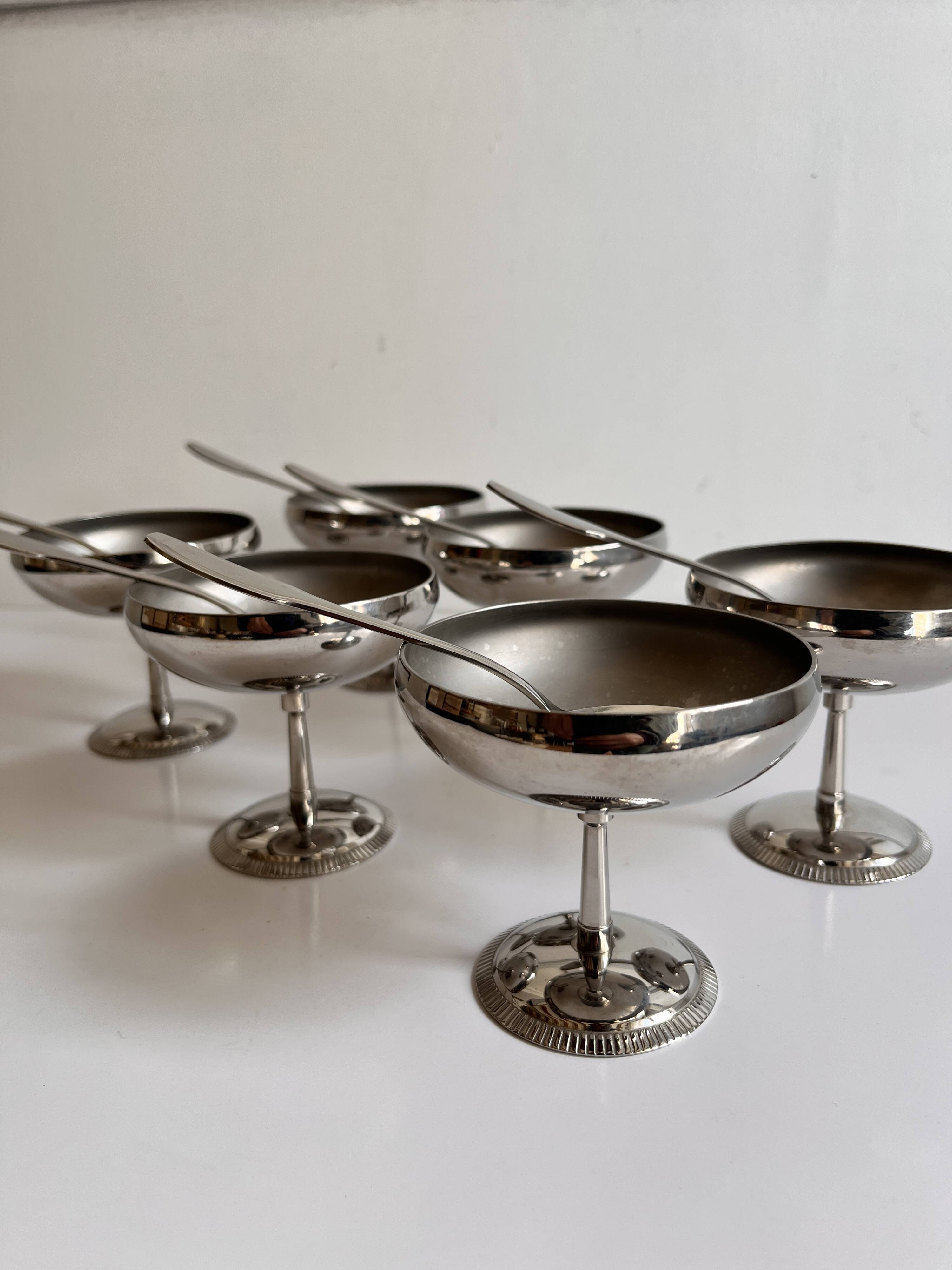 Stainless steel ice cream bowls Letang & Rémy