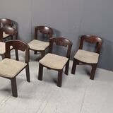 Vintage Brutalist Dining Chairs, Set of 6 - 1970s