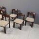 Vintage Brutalist Dining Chairs, Set of 6 - 1970s