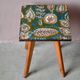 Plant stand side table 1970s Scandinavian patterns with tapered legs.