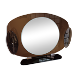 Smoked glass bathroom mirror, Italian design, 1980s