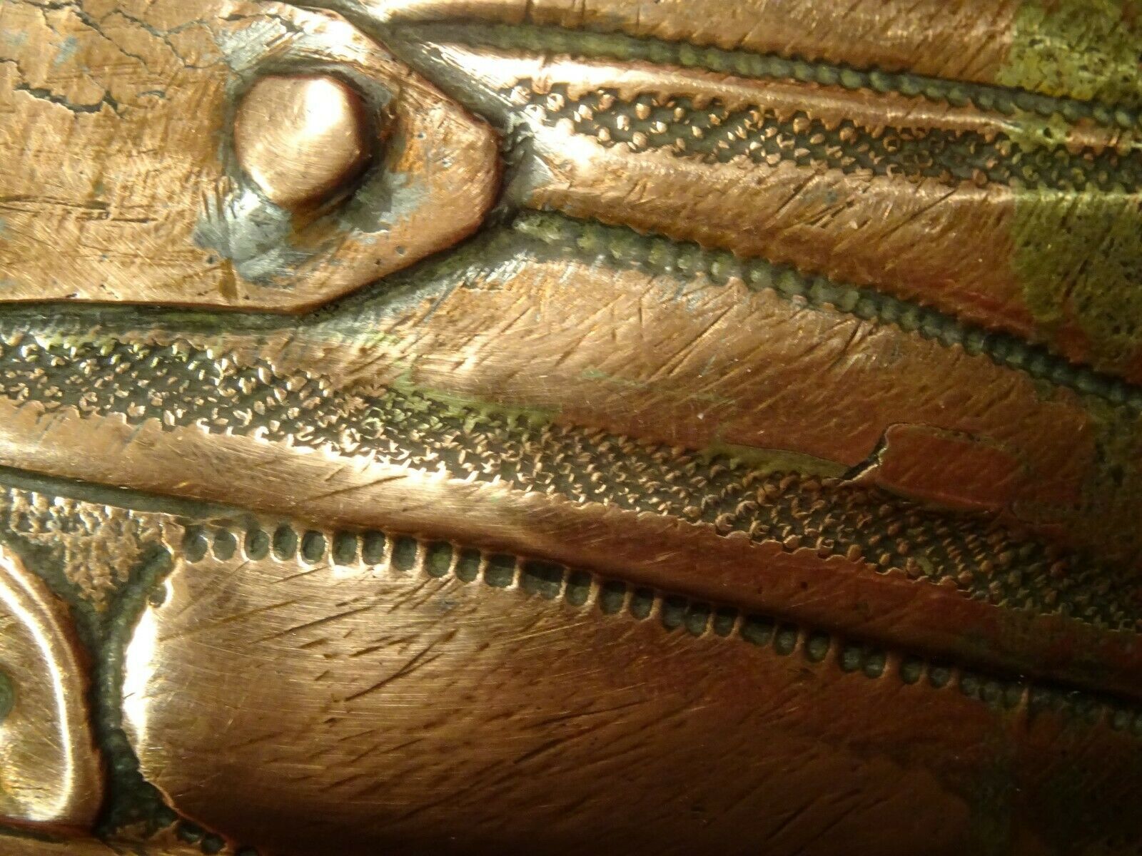 Old hull copper and brass repelled rock decoration XVIII XIX th