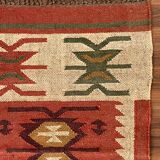 Jute and wool handwoven kilim