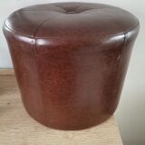 Pouf foot rest vintage leather