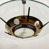 Pendant Light in Glass and Brass from Stilnovo, Italy, 1950s