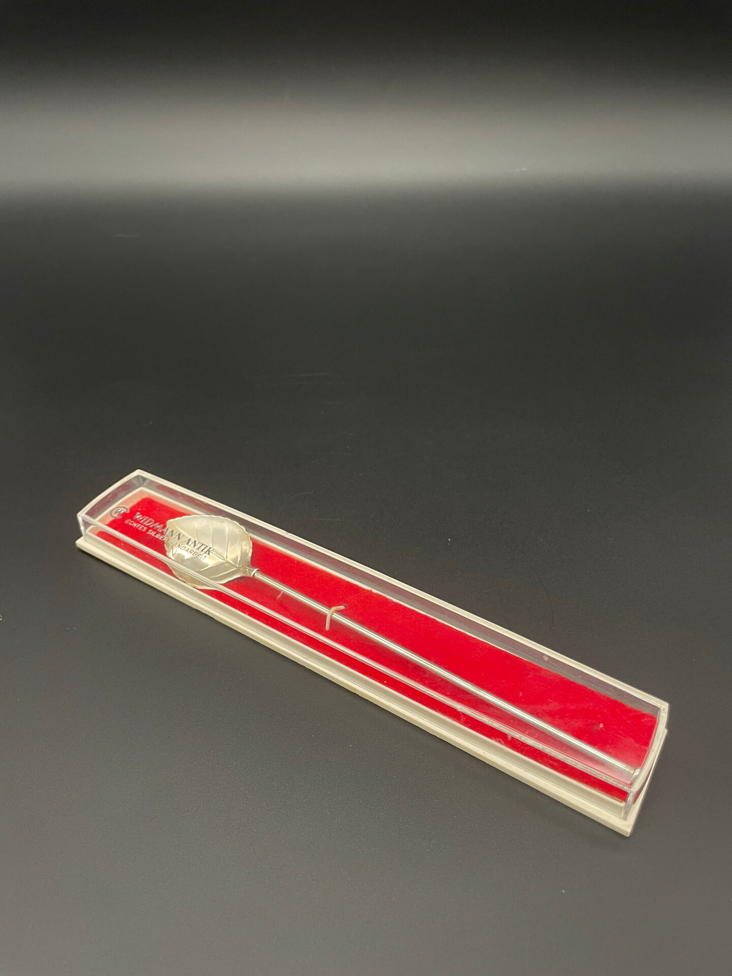 Cuillère-paille à cocktail Widmann Antik en argent 835, boîte d’origin