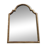 Large gilded wooden mirror in the shape of a gendarme hat
