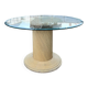 Table en verre et rotin