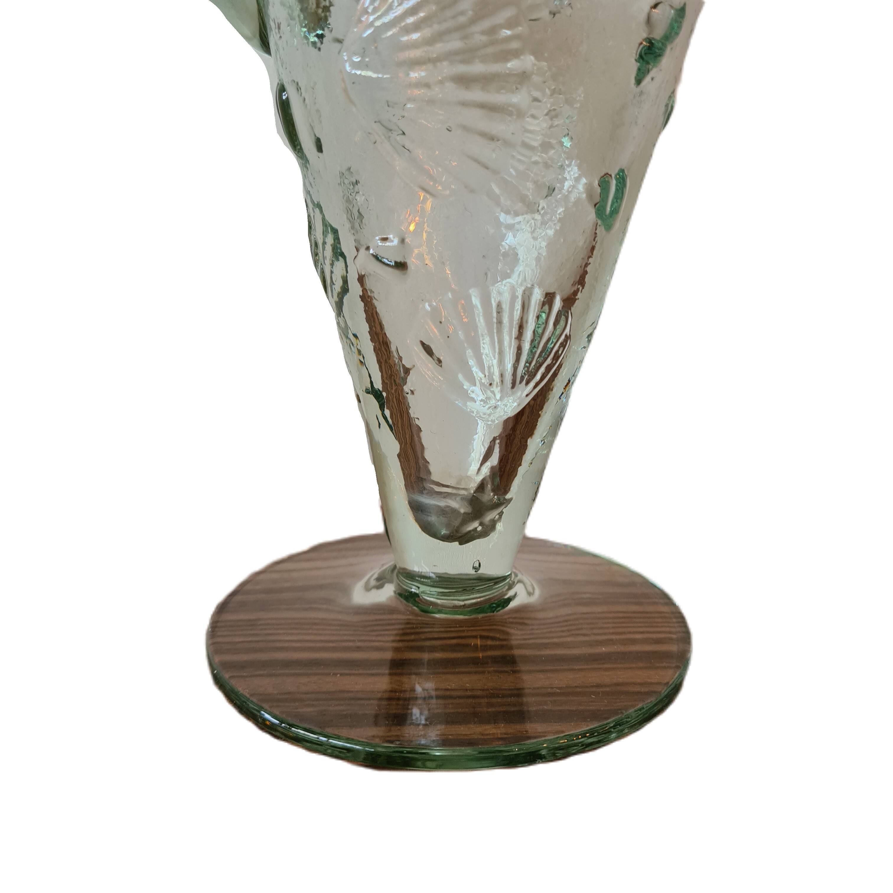 Spanish glass jug with shells and starfish, 2nd half of the 20th century
