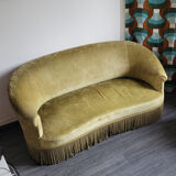 Old olive green toad bench