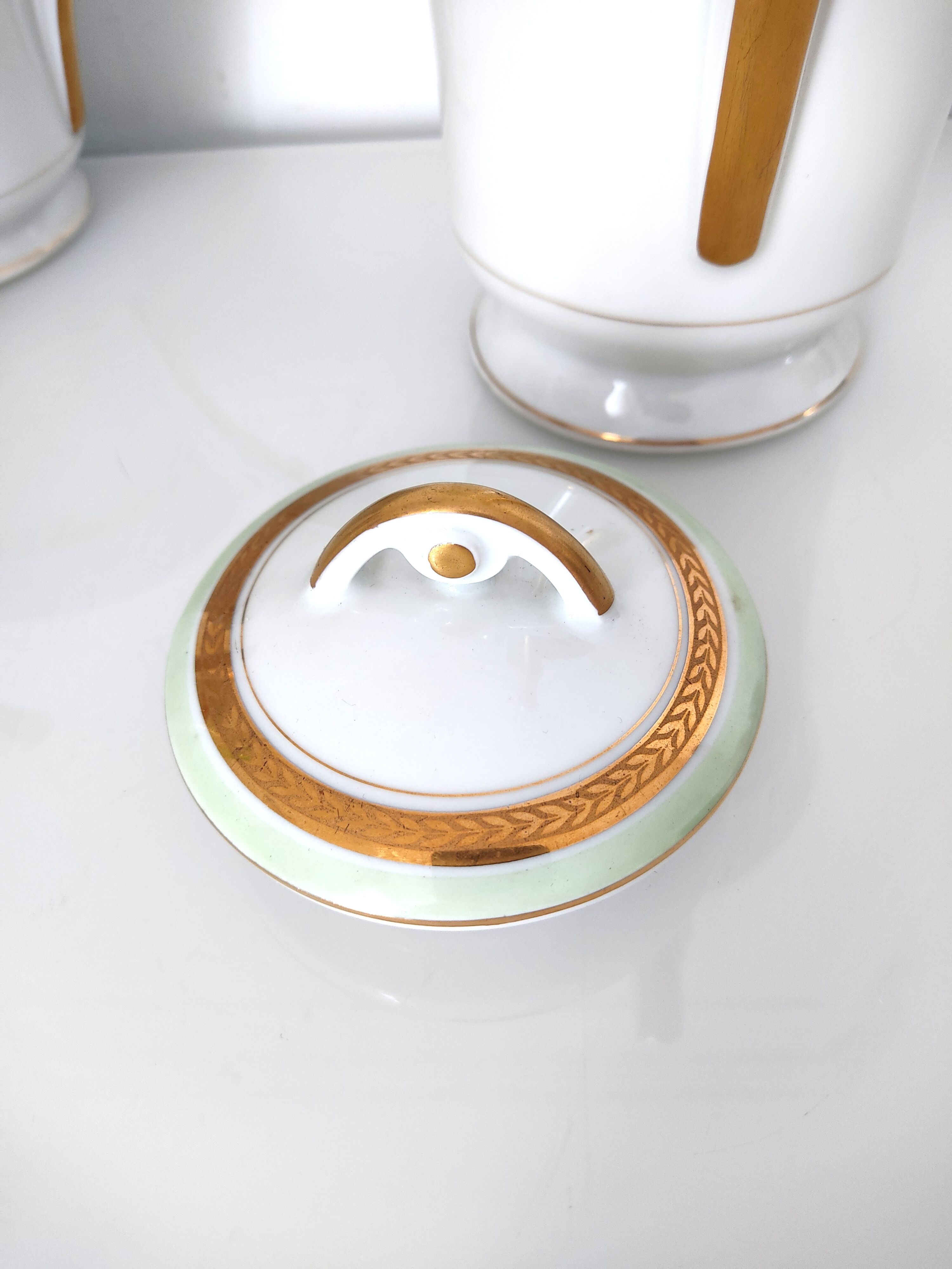 Coffee maker, milk jug and sugar jar porcelain JL&Cie Limoges