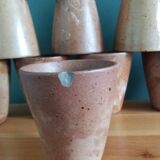 Cider or orangeade service, pitcher and glasses in stoneware from the 70s