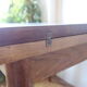 Wooden game table 1950 1960, fold-out tray (80x80x75)