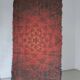 Mid-century abstract red wool rya rug | Sweden | 1960s