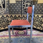 Suite of 4 velvet and chrome chairs 1970