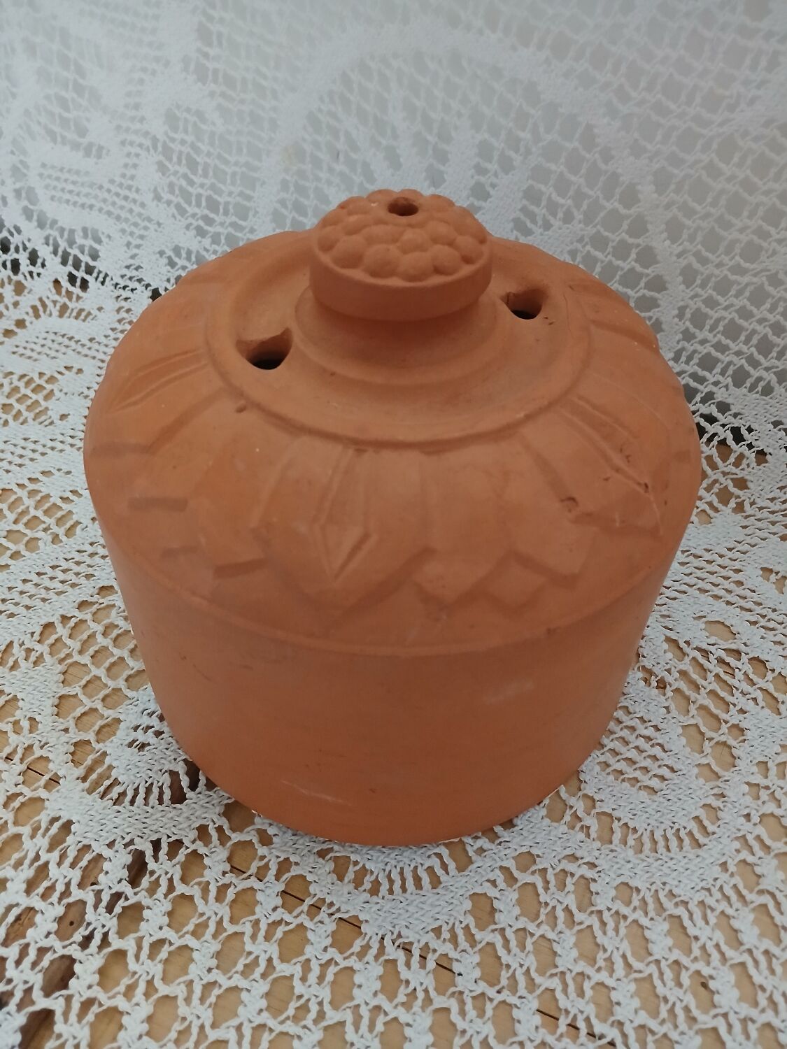 Terracotta butter dish with dome