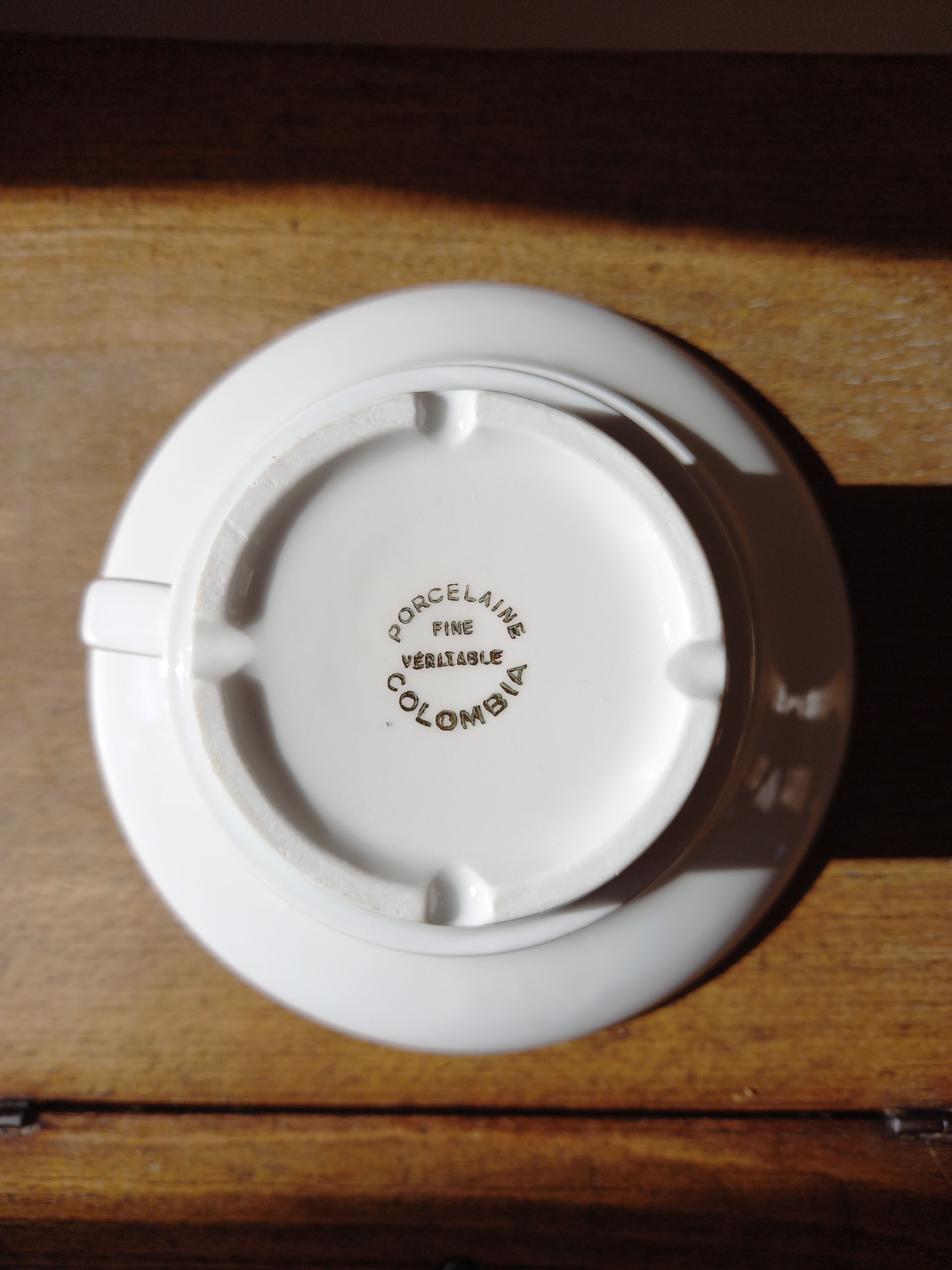 2 mugs and saucers in porcelain Colombia Vintage 1970s