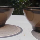 2 amber glass bowls, Vereco, vintage