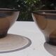 2 bols en verre ambré, Vereco, vintage