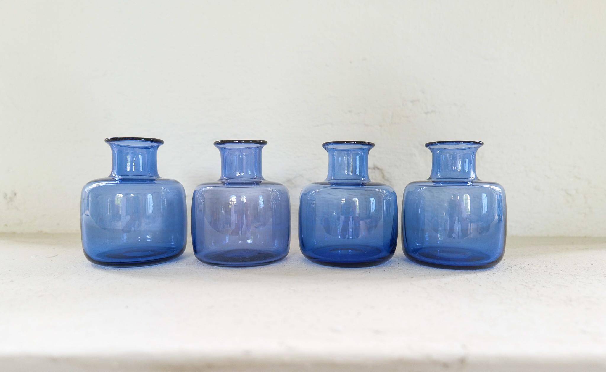7 vases midcentury modern par Per Lutken pour Holmegaard, Danemark