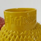 Suite of 3 vintage hedgehog vases 1960