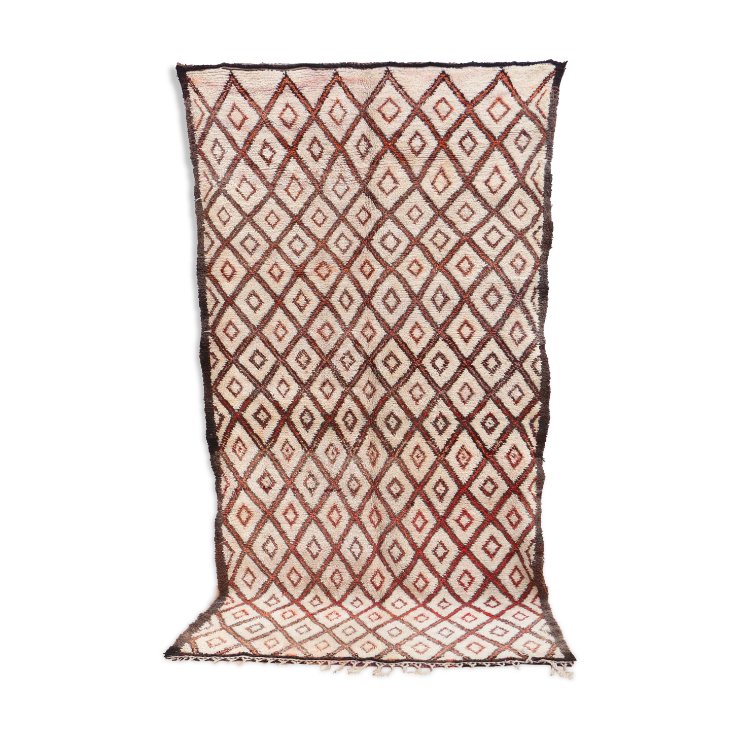 Moroccan Berber Carpet Beni Ourain 205 x 403 cm