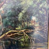 Tree landscape in the forest, oil on canvas