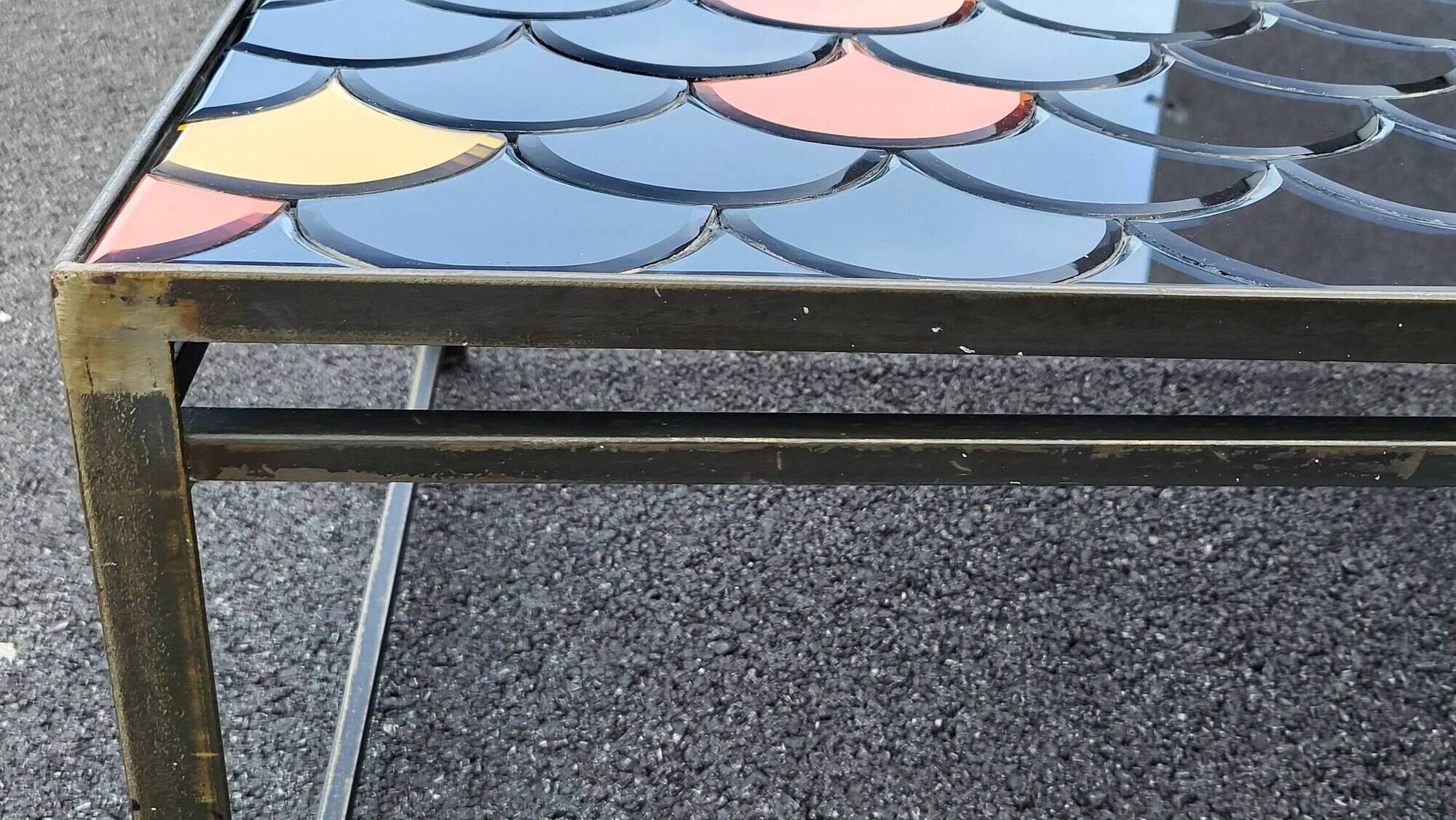 Coffee Table Olivier de Schrijver numbered 3/8 "With marine reflections colours"