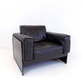 Fauteuil lounge en cuir Matteo Grassi Korium KM 3/1 par Tito Agnoli, 1980
